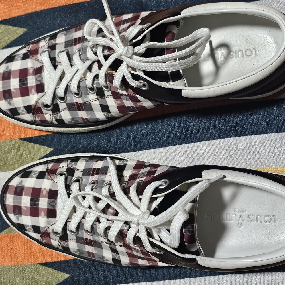 Louis Vuitton Black and White Checkered Sneakers